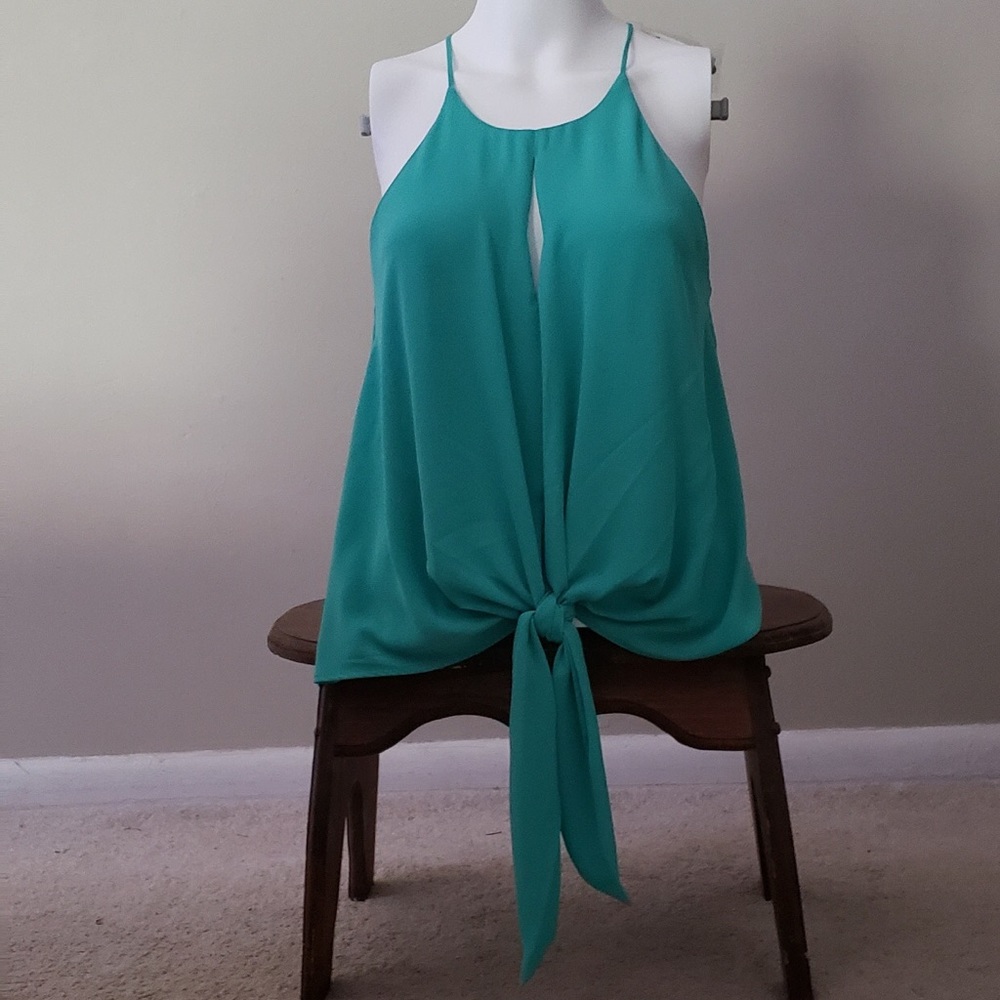 Express Tie Hem High Neck Tank